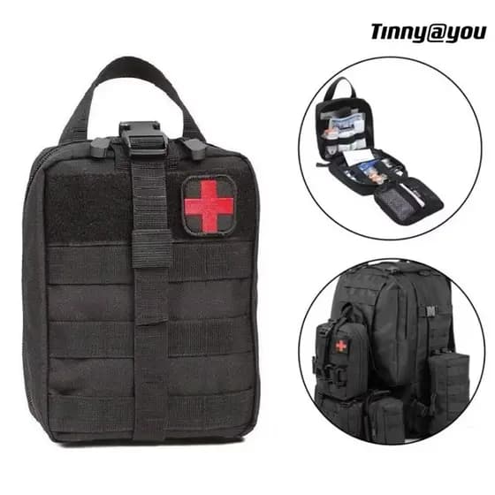 Bolsa Tática Primeiros Socorros 21x15x11cm MOLLE Nylon Reforçado TINNY YOU cod:3306