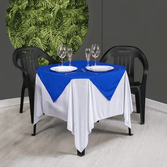 Kit 5 Toalhas de Mesa 1,5x1,5m + Cobre Mancha 75x75cm Casamento