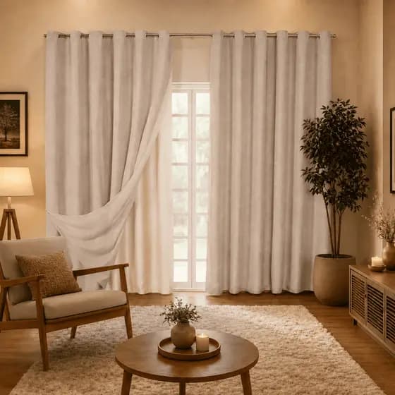 Cortina Luxo Voil Linho com Blackout 5,00 x 2,80m Grosso