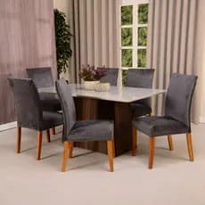 Kit 6 Capas de Cadeiras Suede Lavável Alta Durabilidade