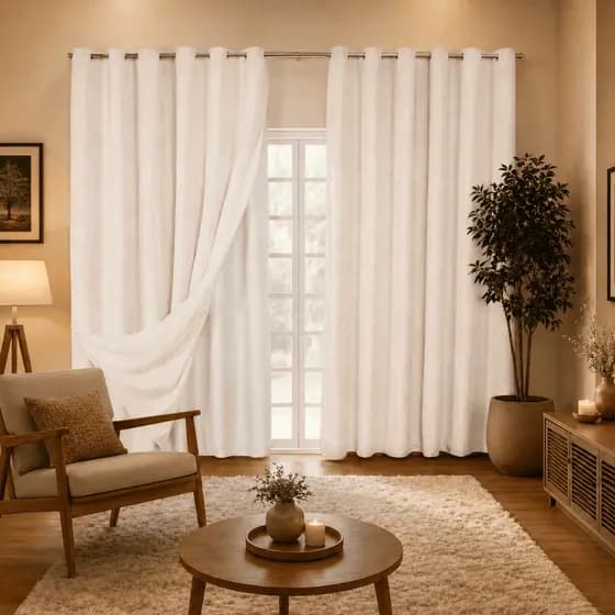 Cortina Gaze de Linho com Blackout 6,00 x 2,20/2,30/2,40/2,50/2,60/2,70/2,80 Para Sala Quarto