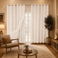 Cortina Gaze de Linho com Blackout 6,00 x 2,20/2,30/2,40/2,50/2,60/2,70/2,80 Para Sala Quarto