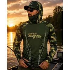 CamisaCamisetaDePescaProtUv50+DryC/Capuz Lvas e Bandanas SKY-07