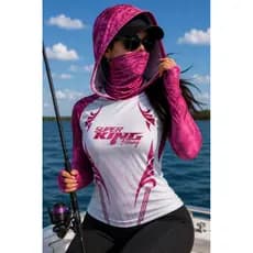 CamisaCamisetaDePescaProtUv50+DryC/Capuz Lvas e Bandanas SKY-18