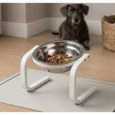 Comedouro Pet Elevado Inclinado Ergonômico com Tigela Inox de 15cm - Premium Cães e Gatos
