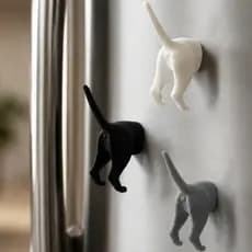 Kit Ímã de Geladeira Gatinho Entrando na Geladeira | Decoração Criativa para Cozinha | Gato 3D