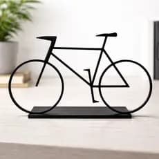 Escultura Decorativa Bicicleta Minimalista Preta – Decoração Moderna para Sala e Escritório