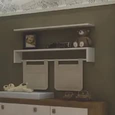 Kit Porta Fralda Com Prateleira Branco Decoração Quarto Bebê