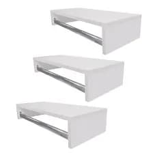 Kit 3 Cabideiros De Parede Arara Porta Roupas Quarto Closet Cor Branco
