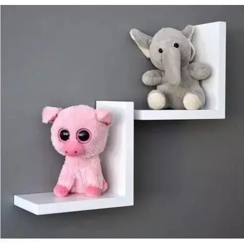Kit 2 Pecas L Mdf Nicho Branco Decoração .