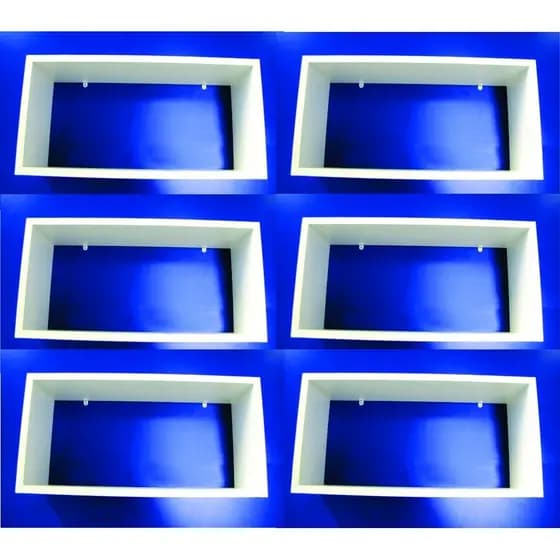 Jogo 6 Nichos Branco 100% Mdf 50x25x15 Cm Organizador
