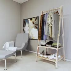 Cabideiro Arara De Chão Organizador Roupas Sapatos Minimalista