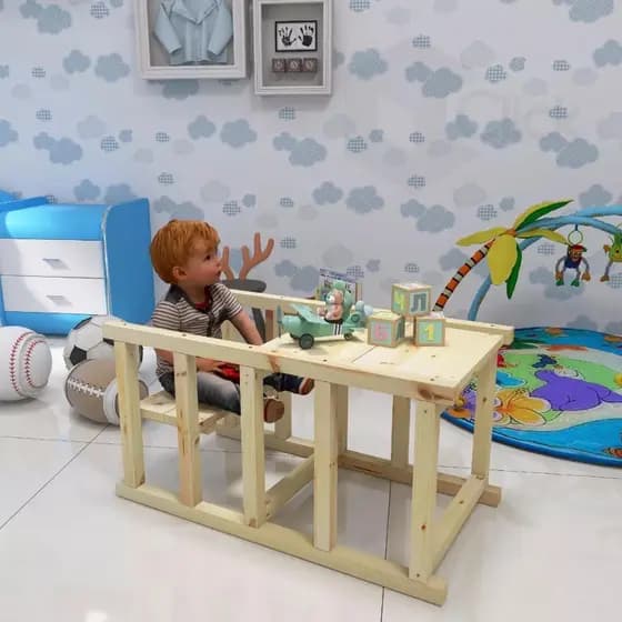 Brinquedo Educativo Montessori De Madeira Pinus Para Crianças Torre De Aprendizagem