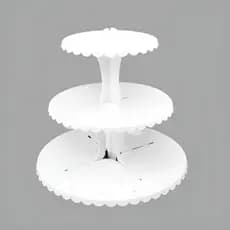 Suporte Porta Doces e Balas com Piruliteiro 3 Andares Cupcake Cor Branco