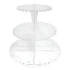 Suporte Porta Doces e Balas com Piruliteiro 3 Andares Cupcake Cor Cristal
