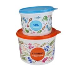 Kit Mantimentos Floral 2 Peças Farinha 1.8kg + Sal 1.3kg TUPPERWARE®