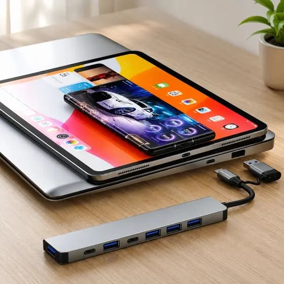 Hub Extensor USB Tipo C 8 em 1 Alumínio USB 3.0 USB 2.0 Alta Velocidade para Notebook Celular LT-565