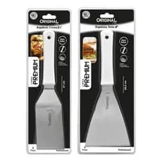 Kit 2 Espatulas Inox Lanche Reta E Curva Chapeiro E Cozinha