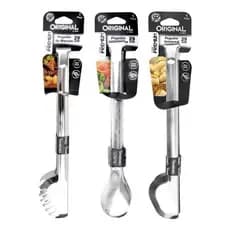 Kit Cozinha Pegador Salada  Universal  Massas 29cm Utilidades Domesticas Aço Inox