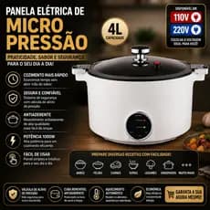 Panela Elétrica Micropressão 4L Antiaderente 1000W 110V Ou 220V Cozimento Rápido Multifuncional