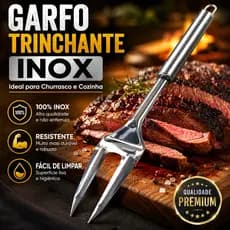 Garfo Trinchante Inox 100% Aço Inox Para Churrasco E Carnes