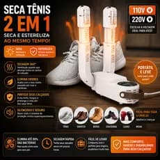 Seca Tênis Elétrico Esterilizador De Calçados 2 Em 1 Elimina Odores Bactérias 110V Ou 220V Portátil