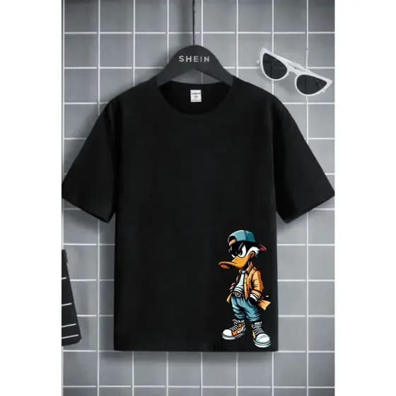 Camiseta infantil Pato, Camiseta infantil moderna, Camiseta adulto Lançamento Camiseta estampa barra
