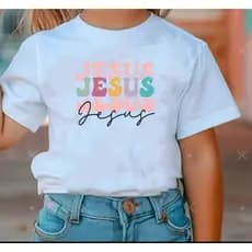 Camiseta Infantil Meninas Jesus Envio Imediato