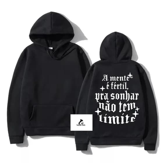 Moletom Canguru Mc Kevin Esquece Homenagem Blusa Unissex Capuz e Bolso Funk A Mente é Fértil
