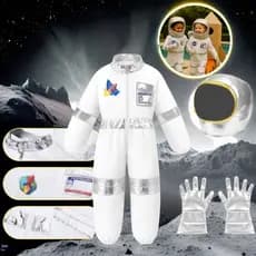 Fantasia de COSPLAY Astronauta Luxo Infantil Completa Festa Com Capacete