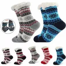 Kit 2 Meias Térmicas De Lã Forrada Femininas Masculinas Casal Meias Inverno