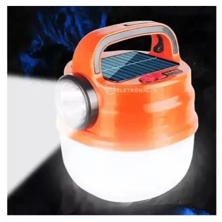 Lanterna lâmpada solar e usb de acampamento holofote passeio noturno