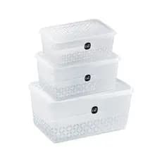 Kit 3 Potes Vasilhame Multiuso Marmita Tranparentes 1L 2L 3L