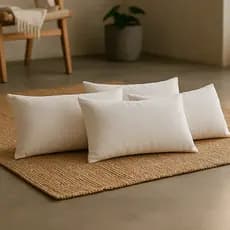 Kit 04 Capas De Almofadas 50x30 cm Tecido Suede Liso Retangular Baguete Zíper Invisível Sofá