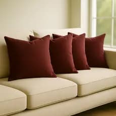 Kit 04 Capas De Almofadas 60x60 cm Tecido Suede Liso Grande Almofadão Zíper Invisível Decorativa