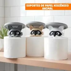 Suporte Porta Papel Higiênico 3D Animais Decorativo Banheiro Ovelha Sapo Guaxinim Alpaca Pla