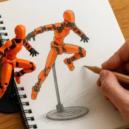 Boneco Articulado para Desenho Dummy 13 Impresso em 3D PLA 13cm Poseável Artista