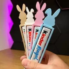 Suporte para Chocolate Barrinha - Coelho 3D - Kit 5 Unidades Decoração Presente Cestas de Páscoa