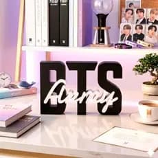 Letreiro BTS Army Kpop Decorativo 3D Quarto Sala Fã Música Geek Presente Criativo Personalizado