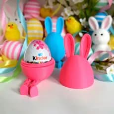 Suporte para Ovo Surpresa Coelho 3D Rosqueável - Kit 2 Unidades - Cestas /  Páscoa - SEM CHOCOLATE
