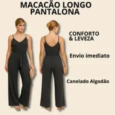Macacão Feminino Pantalona Canelado Longo Pantalona Regata Alça Estilo Moda Gringa Virginia