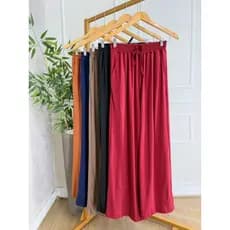 Calça Pantalona Feminina Cintura Alta Elegante Soltinha em Malha Suede