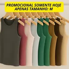 Regata Feminina Canelada Algodão com Elastano Ribana Blusinha Básica Estilosa