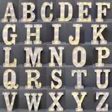 Letra Led Luminária 3D Decorativa Branco 21CM A-Z