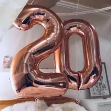 Balão Número Rose Gold Metalizado 32 Polegadas (80cm) Decoração Festa Aniversário