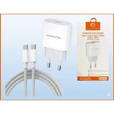 Carregador Turbo Compatível Com IPhone Fonte Adaptador de Energia Hmaston ultra Rápido 30W  Tipo C P/ Tipo C