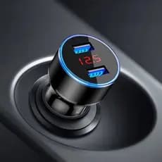 Carregador veicular com voltímetro digital "voltímetro funciona de verdade "