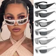 Y2K Óculos De Sol Eyewear Steampunk Esportivos Punk Proteção Estilo Futuro Da Moda