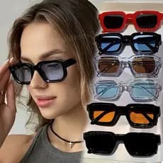 Europeu E Americano Retro Retangular Óculos De Sol Para Mulheres Moda Ins Quadrado Pequeno Quadro Multicolorido Neutro R