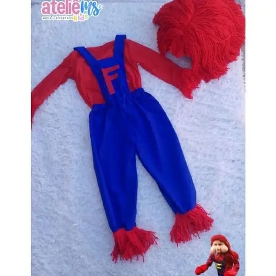Fantasia Infantil do Fofão Completa Macacão, Blusa, Acessórios e Peruca | Fantasia do fofão da carreta furacão